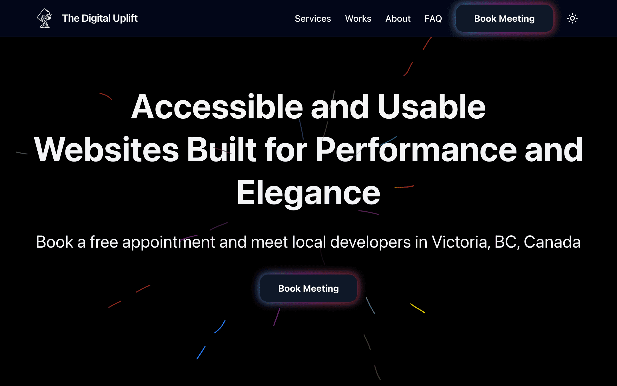 The Digital Uplift homepage, archived with a notice that the studio no longer takes clients